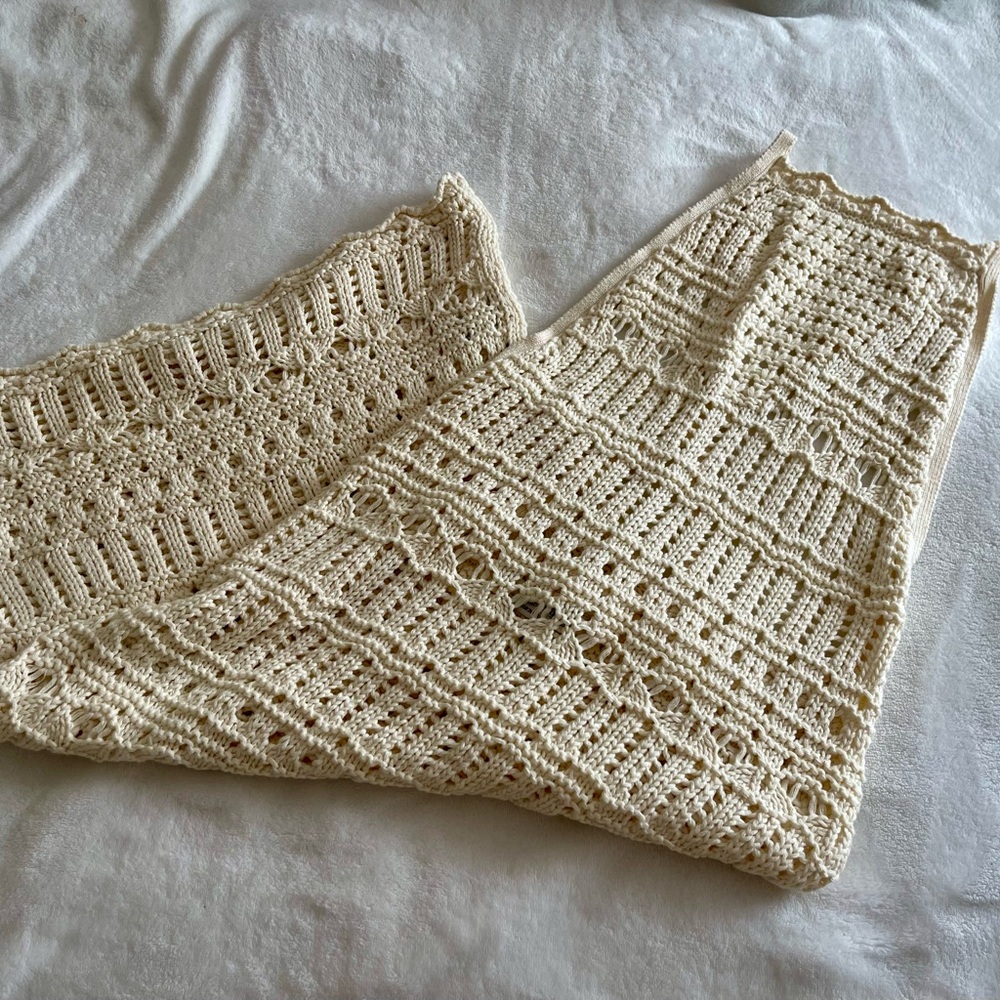 Crochet-Style Tank Dress – Backless Beach Cover-Up